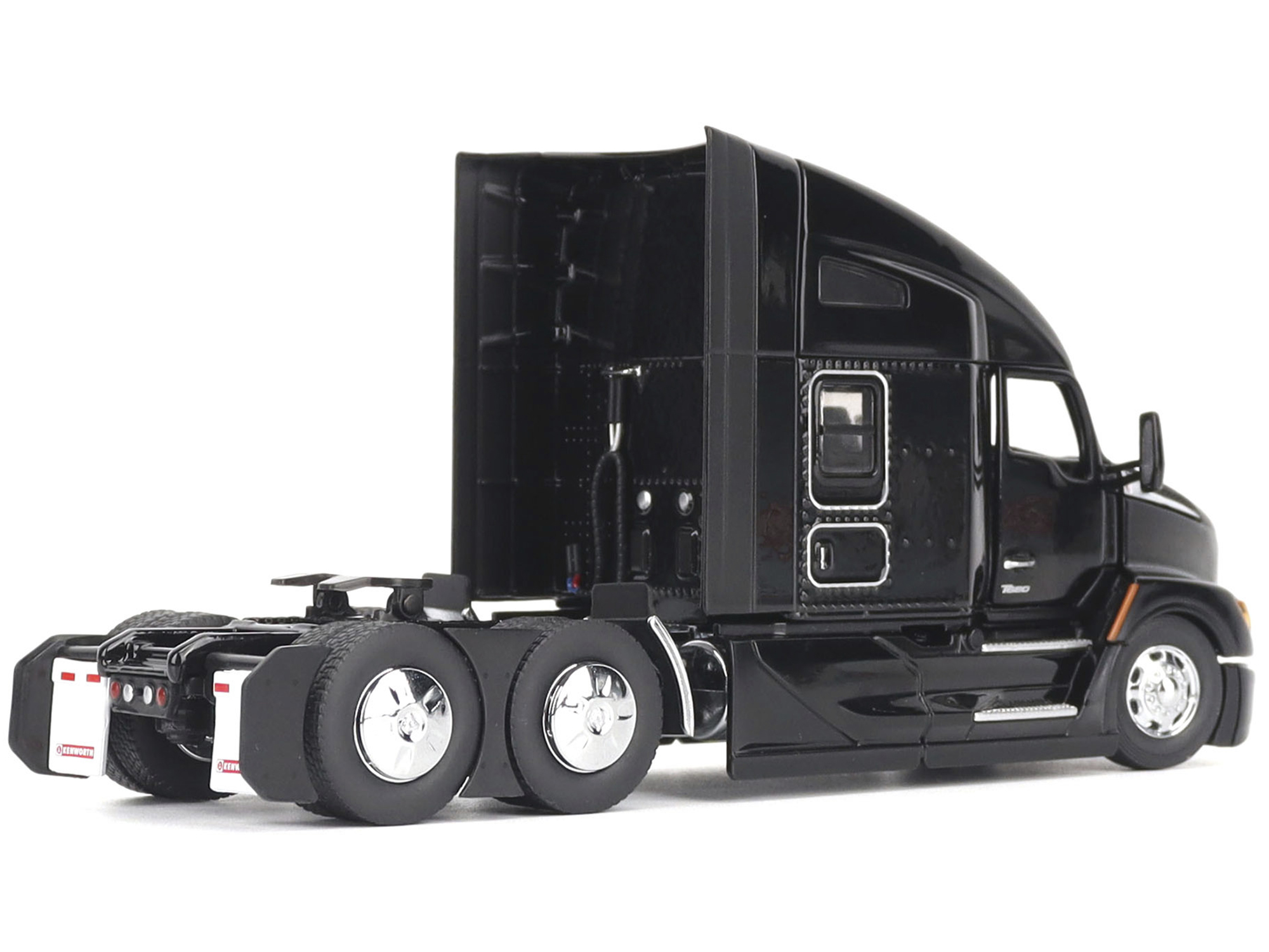 Kenworth T680 76" High Roof Sleeper Cab Truck Tractor Black "Transport Series" 1/50 Diecast Model by Diecast Masters - Image 5