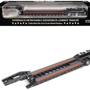 Trail King TK120 Hydraulic Detachable Gooseneck Lowboy Trailer Black (Regular Version) "Transport Series" 1/50 Diecast Model by Diecast Masters