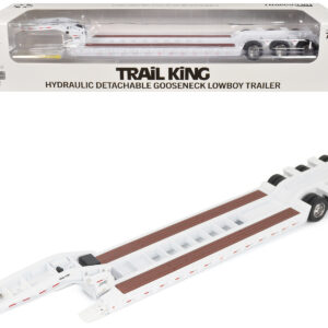 Trail King TK120 Hydraulic Detachable Gooseneck Lowboy Trailer White (Regular Version) "Transport Series" 1/50 Diecast Model by Diecast Masters