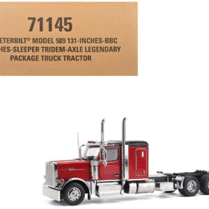Peterbilt 589 Tridem-Axle Legendary Package Truck Tractor with 58" Sleeper Legendary Red "Transport Series" 1/32 Diecast Model by Diecast Masters