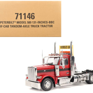 Peterbilt 589 Tandem-Axle Truck Tractor with Day Cab Legendary Red "Transport Series" 1/32 Diecast Model by Diecast Masters