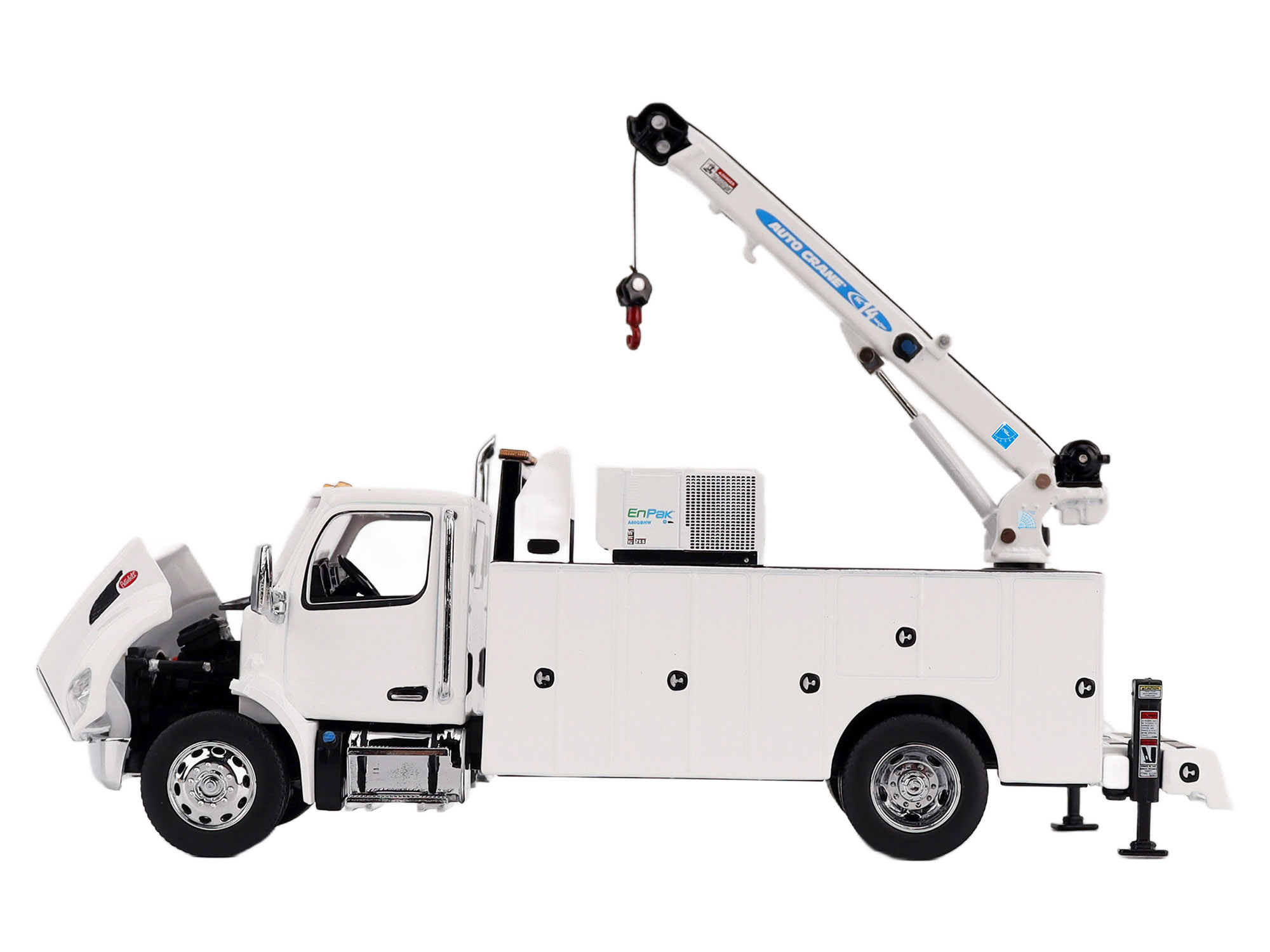 Peterbilt 536 Auto-Crane Titan85-Body HC14-Crane Work Truck with Miller EnPak White "Transport Series" 1/50 Diecast Model by Diecast Masters - Image 2