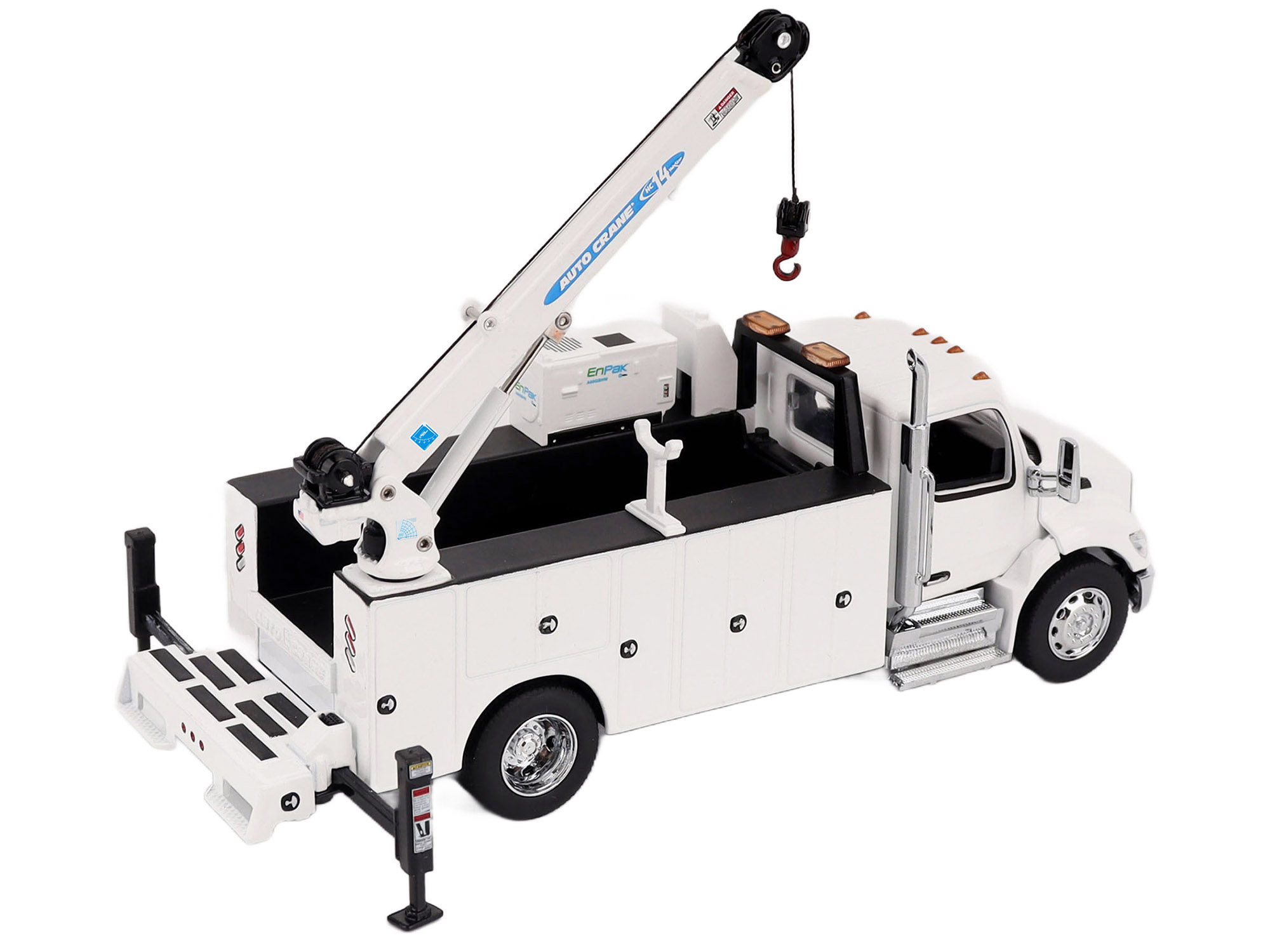 Peterbilt 536 Auto-Crane Titan85-Body HC14-Crane Work Truck with Miller EnPak White "Transport Series" 1/50 Diecast Model by Diecast Masters - Image 3
