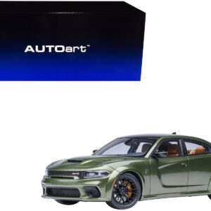 Dodge Charger SRT Hellcat Redeye F8 Green Metallic with Matt Black Top 1/18 Model Car by Autoart