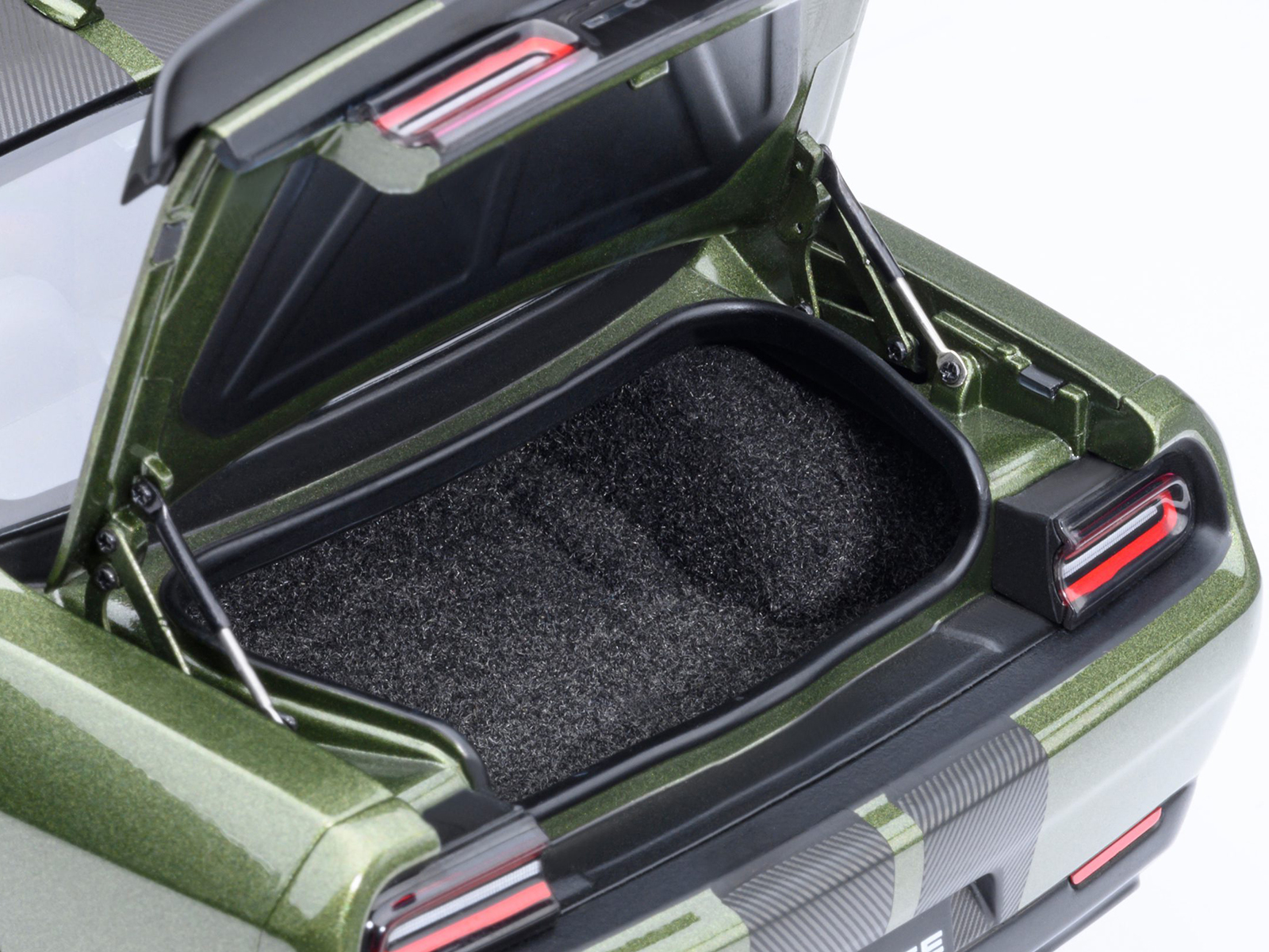 2022 Dodge Challenger SRT Jailbreak F8 Green with Carbon Stripes 1/18 Model Car by Autoart - Image 5