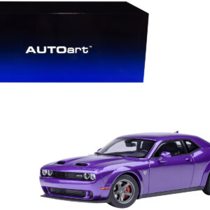 2023 Dodge Challenger SRT Super Stock Plum Crazy Purple 1/18 Model Car by Autoart