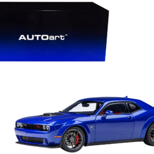 2022 Dodge Challenger R/T Scat Pack Widebody Indigo Blue 1/18 Model Car by Autoart