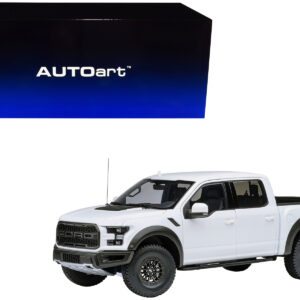 2019 Ford F-150 Raptor Pickup Truck Oxford White 1/18 Model Car by Autoart