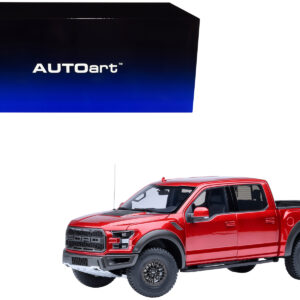2019 Ford F-150 Raptor Pickup Truck Ruby Red Metallic 1/18 Model Car by Autoart
