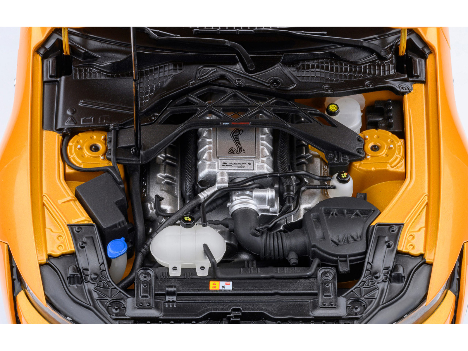 Ford Mustang Shelby GT500 Cyber Orange Metallic with Black Stripes 1/18 Model Car by Autoart - Image 3