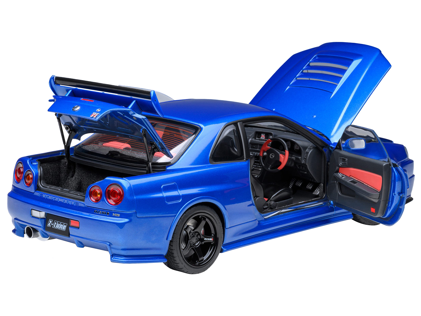Nissan Skyline GT-R R34 Nismo Z-TUNE RHD (Right Hand Drive) Bayside Blue 1/18 Model Car by Autoart - Image 2