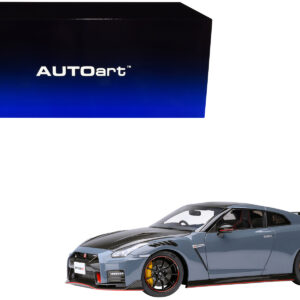 2022 Nissan GT-R (R35) Nismo Special Edition RHD (Right Hand Drive) Nismo Stealth Gray with Carbon Hood and Top 1/18 Model Car by Autoart