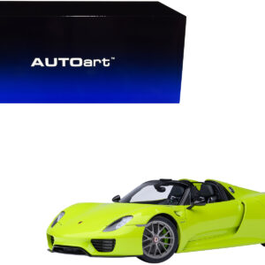 Porsche 918 Spyder "Weissach Package" Acid Green 1/18 Model Car by Autoart