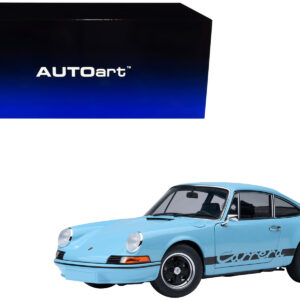 Porsche 911 Carrera 2.7 RS Gulf Blue with Black Stripes and Wheels 1/18 Model Car by Autoart