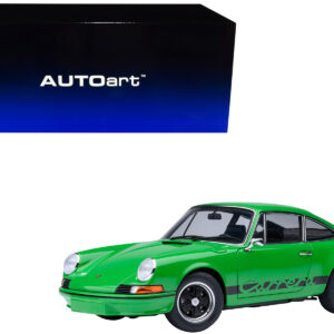 Porsche 911 Carrera 2.7 RS Viper Green with Black Stripes and Wheels 1/18 Model Car by Autoart