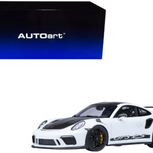 Porsche 911 (991.2) GT3 RS Weissach Package White with Carbon Hood and Top 1/18 Model Car by Autoart