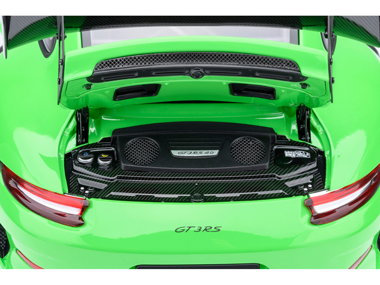Porsche 911 (991.2) GT3 RS Weissach Lizard Green with Carbon Hood and Top 1/18 Model Car by Autoart - Image 5