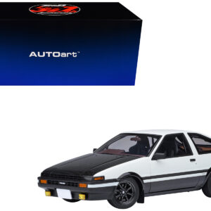 Toyota Sprinter Trueno (AE86) RHD (Right Hand Drive) "Project D Final Version" White with Carbon Hood "Initial D" (1995-2013) TV Series "30th Anniversary" 1/18 Model Car by Autoart