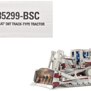 CAT Caterpillar D8T Track Type Tractor with Single Shank Ripper "Brent Scarbrough & Co." Patriotic Livery "High Line" Series 1/50 Diecast Model by Diecast Masters