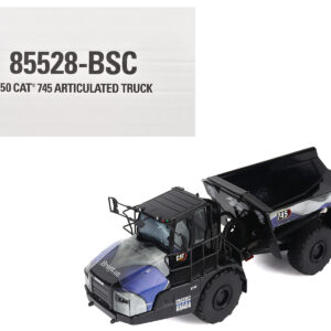 CAT Caterpillar 745 Articulated Dump Truck "Brent Scarbrough & Co. - Back the Blue" Black with Graphics "High Line" Series 1/50 Diecast Model by Diecast Masters