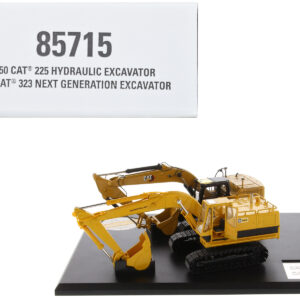 CAT Caterpillar 225 Hydraulic Escavator and CAT Caterpillar 323 Next Generation Hydraulic Escavator Set of 2 pieces "Evolution Series" 1/50 Diecast Models by Diecast Masters