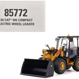 CAT Caterpillar 906 Electric Compact Wheel Loader Yellow with Operator "High Line Series" 1/50 Diecast Model by Diecast Masters