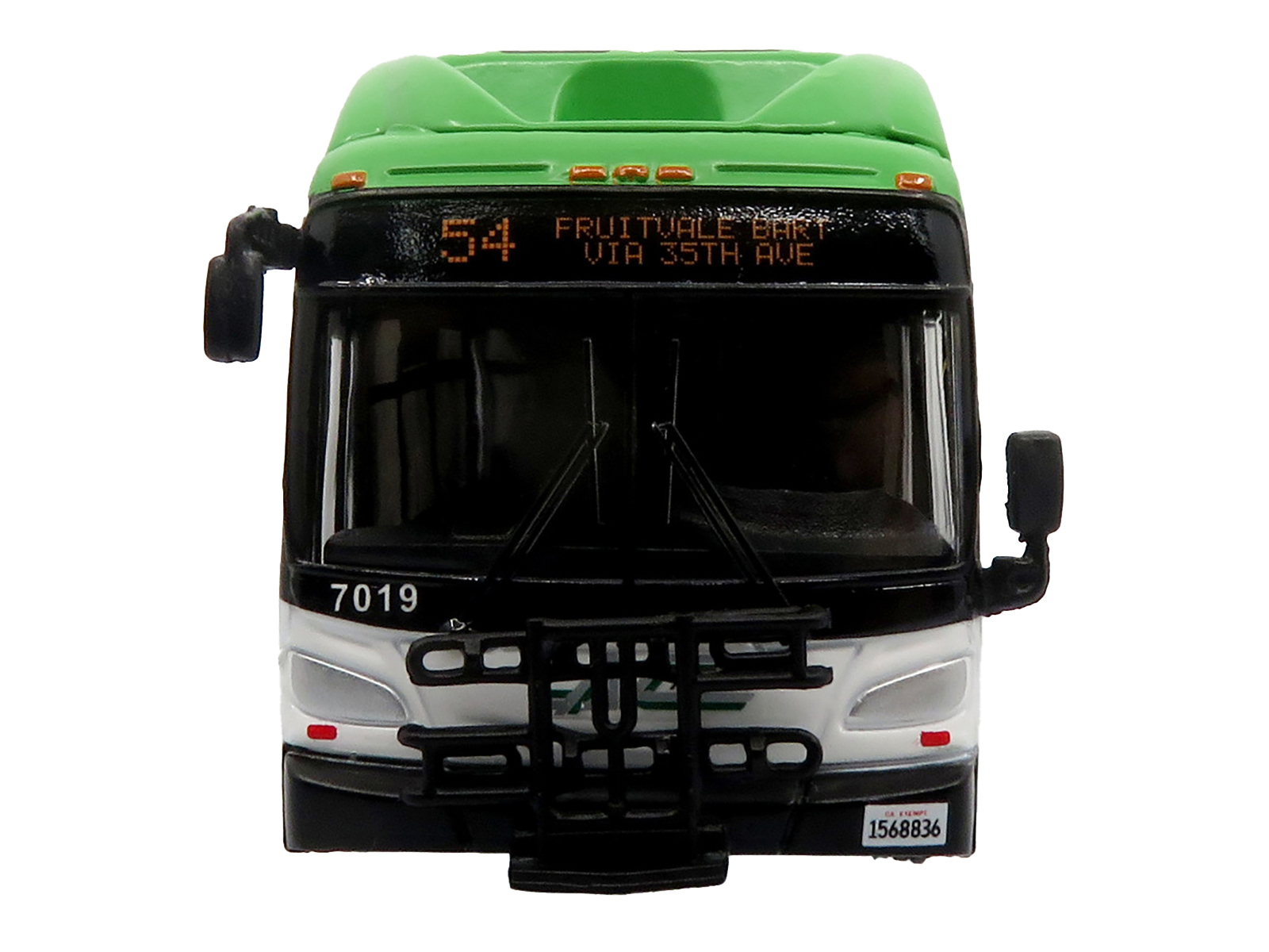 New Flyer Xcelsior XHE40 Transit Bus "AC Transit - Zero Emission" White and Green with Graphics "The Bus & Motorcoach Collection" Limited Edition 1/87 (HO) Diecast Model by Iconic Replicas - Image 4