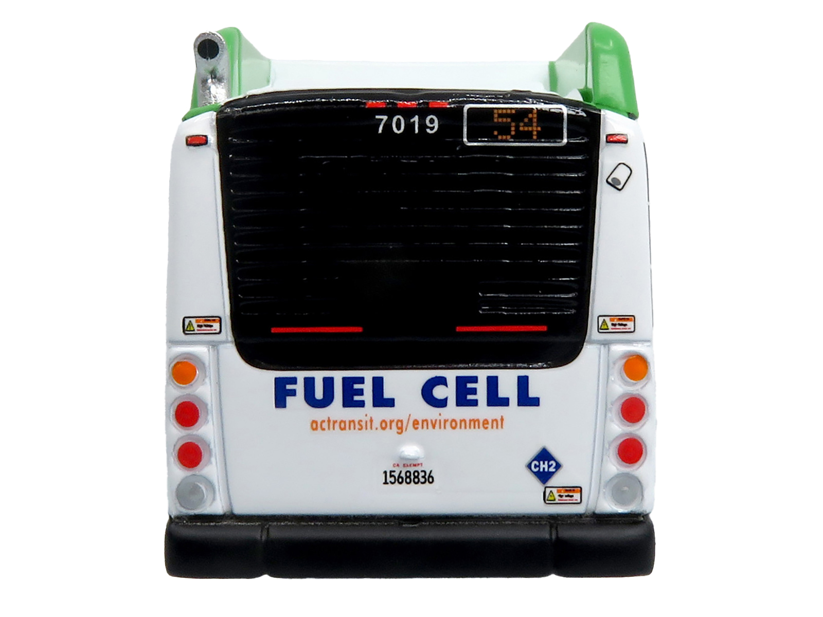 New Flyer Xcelsior XHE40 Transit Bus "AC Transit - Zero Emission" White and Green with Graphics "The Bus & Motorcoach Collection" Limited Edition 1/87 (HO) Diecast Model by Iconic Replicas - Image 5