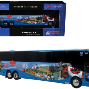 Prevost H3-45 Coach Bus "Great Canadian Coaches" Blue with Graphics Limited Edition 1/87 (HO) Diecast Model by Iconic Replicas