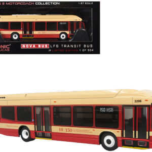 Nova Bus LFS HEV Transit Bus "Hamilton Street Railway 150th Anniversary" Cream and Red "The Bus & Motorcoach Collection" Limited Edition to 504 pieces Worldwide 1/87 (HO) Diecast Model by Iconic Replicas