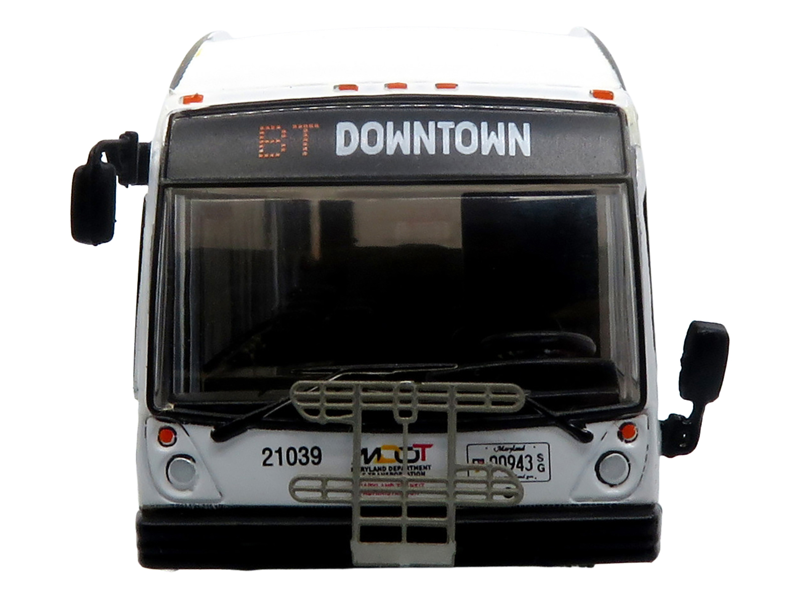 Nova Bus LFSH Hybrid Transit Bus "MTA Maryland" White with Red and Yellow Graphics "The Bus & Motorcoach Collection" Limited Edition to 504 pieces Worldwide 1/87 (HO) Diecast Model by Iconic Replicas - Image 4