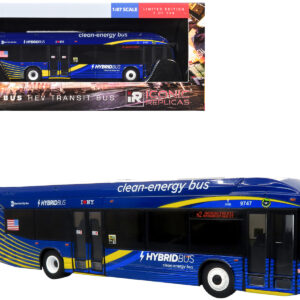 Nova Bus LFSH HEV Hybrid Transit Bus "MTA New York City" Blue with Yellow Graphics Limited Edition to 504 pieces Worldwide 1/87 (HO) Diecast Model by Iconic Replicas