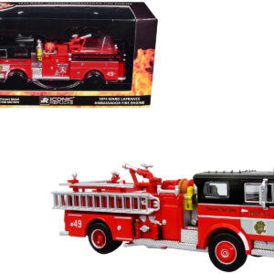 1974 Ward LaFrance Fire Engine "Chicago Fire Department - Engine 49" Red with Black Top "5 Alarm" Series Limited Edition 1/87 (HO) Diecast Model by Iconic Replicas