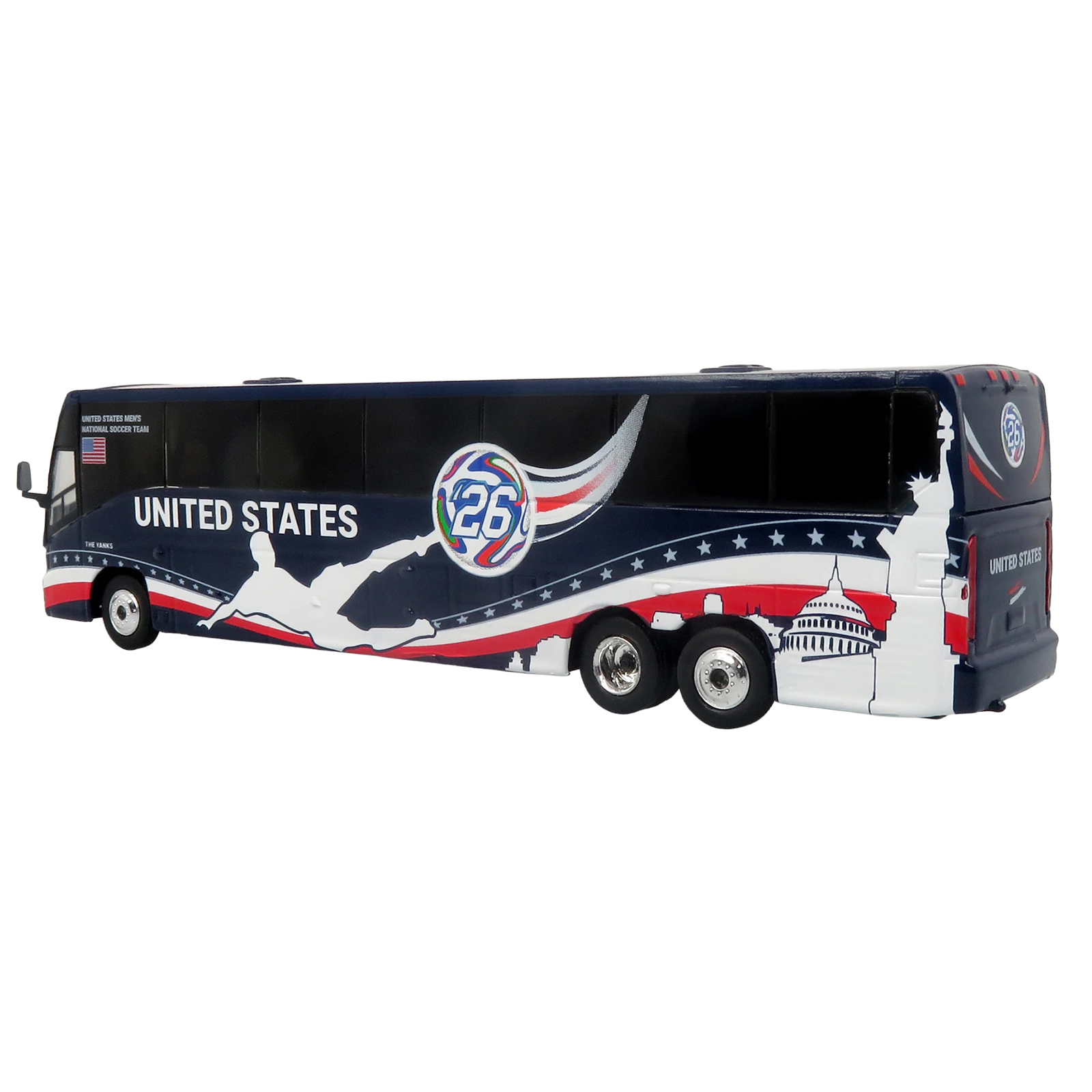 MCI J4500 Coach Bus "United States National Soccer Team" Dark Blue with Graphics "International Federation of the Global Game" Series Limited Edition to 504 pieces Worldwide 1/87 (HO) Diecast Model by Iconic Replicas - Image 3