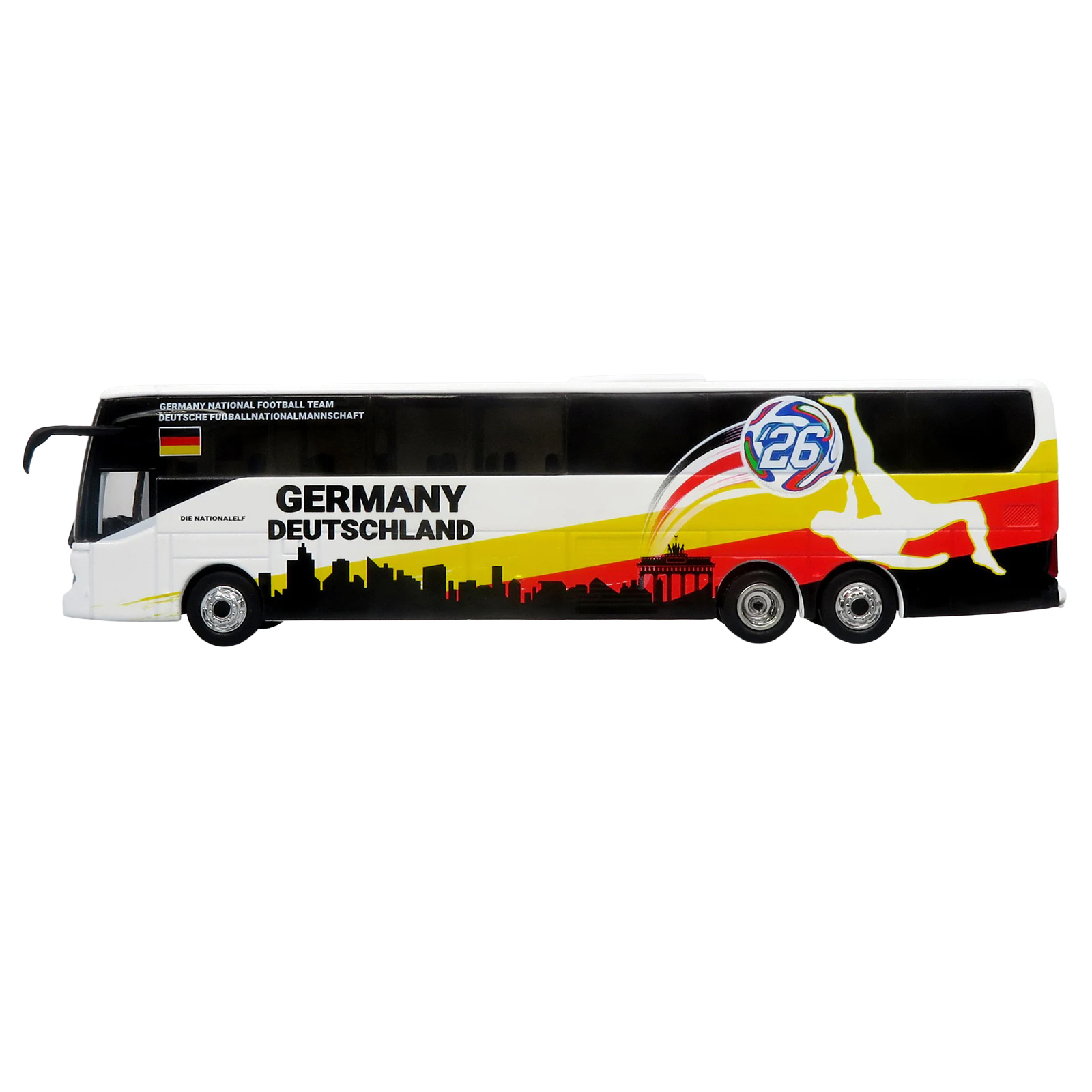 Daimler Tourrider Coach Bus "Germany National Football Team" White with Graphics "International Federation of the Global Game" Series Limited Edition to 504 pieces Worldwide 1/87 (HO) Diecast Model by Iconic Replicas - Image 2