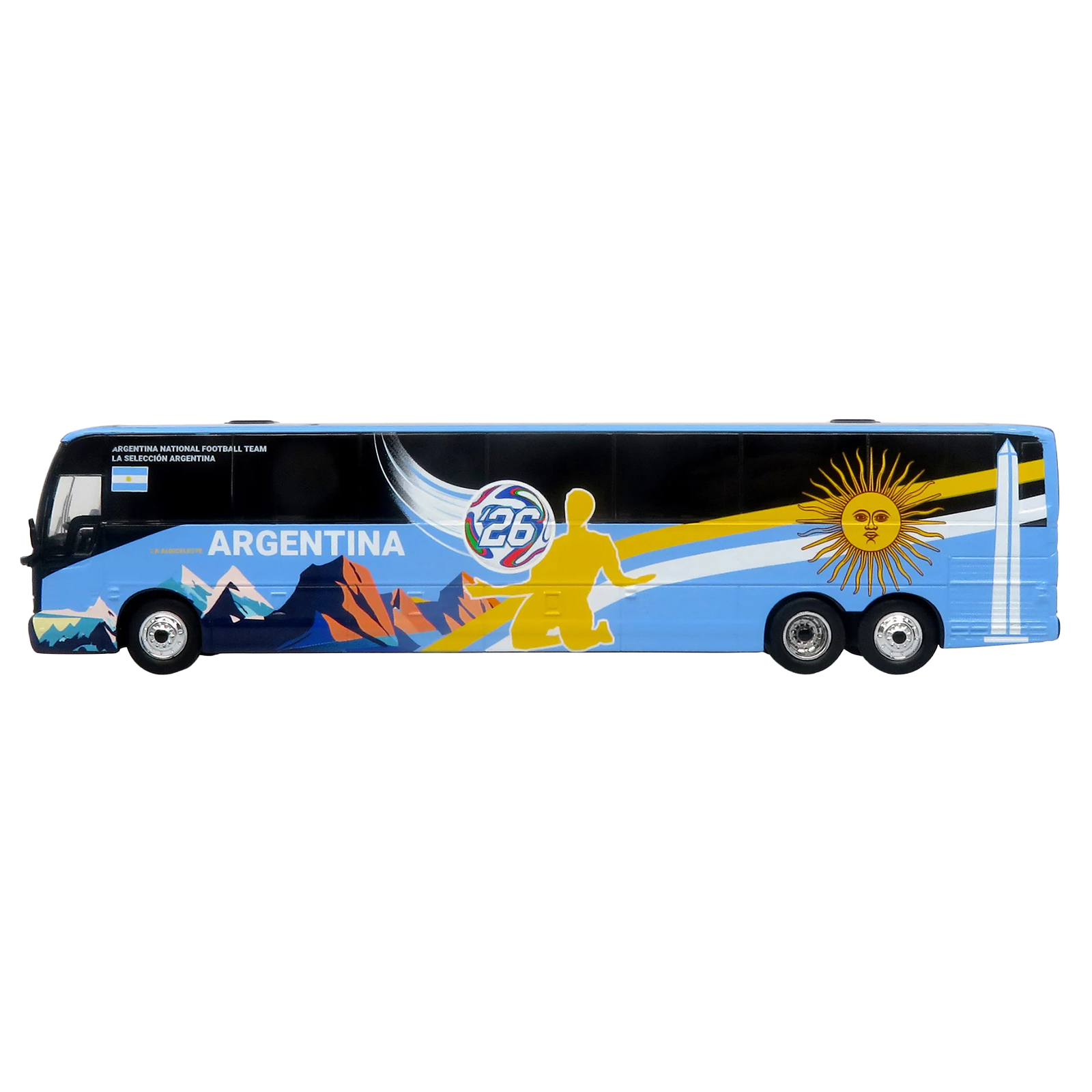 Prevost X3-45 Coach Bus "Argentina National Football Team" Blue with Graphics "International Federation of the Global Game" Series Limited Edition to 504 pieces Worldwide 1/87 (HO) Diecast Model by Iconic Replicas - Image 2