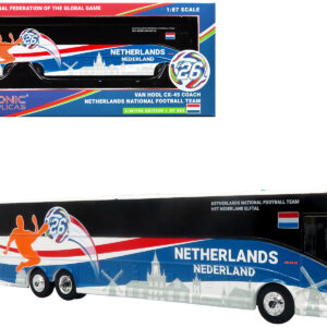 Van Hool CX-45 Coach Bus "Netherlands National Football Team" White with Graphics "International Federation of the Global Game" Series Limited Edition to 504 pieces Worldwide 1/87 (HO) Diecast Model by Iconic Replicas