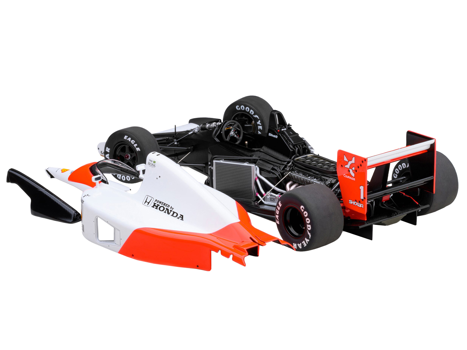 McLaren Honda MP4/6 #1 Ayrton Senna 2nd Place Formula One F1 Japanese GP (1991) (without McLaren Logo) 1/18 Model Car by Autoart - Image 2
