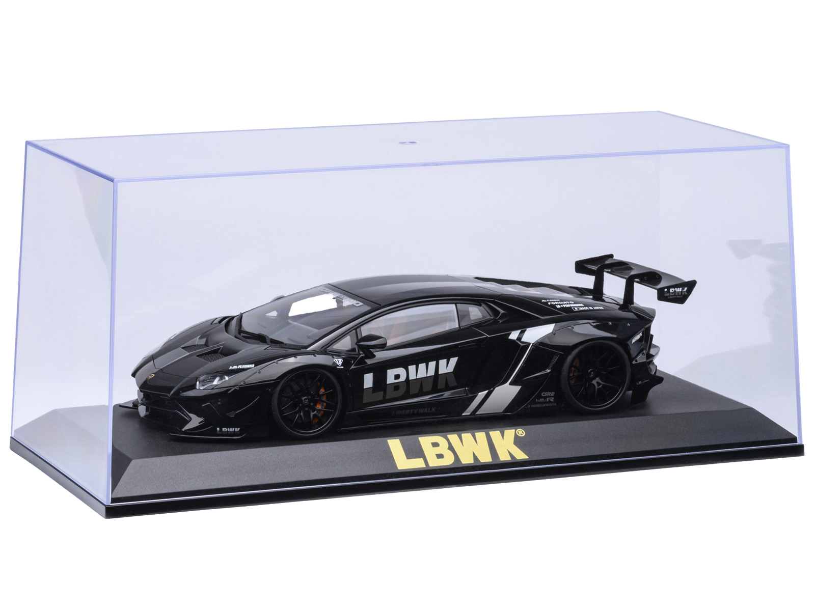 Collectible Display Show Case with Black Plastic Base and Gold "LBWK" Logo for 1/18-1/24 Scale Model Cars by Autoart - Image 4