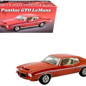 1972 Pontiac GTO LeMans Sundance Orange Metallic with GTO Stripes Limited Edition to 342 pieces Worldwide 1/18 Diecast Model Car by ACME