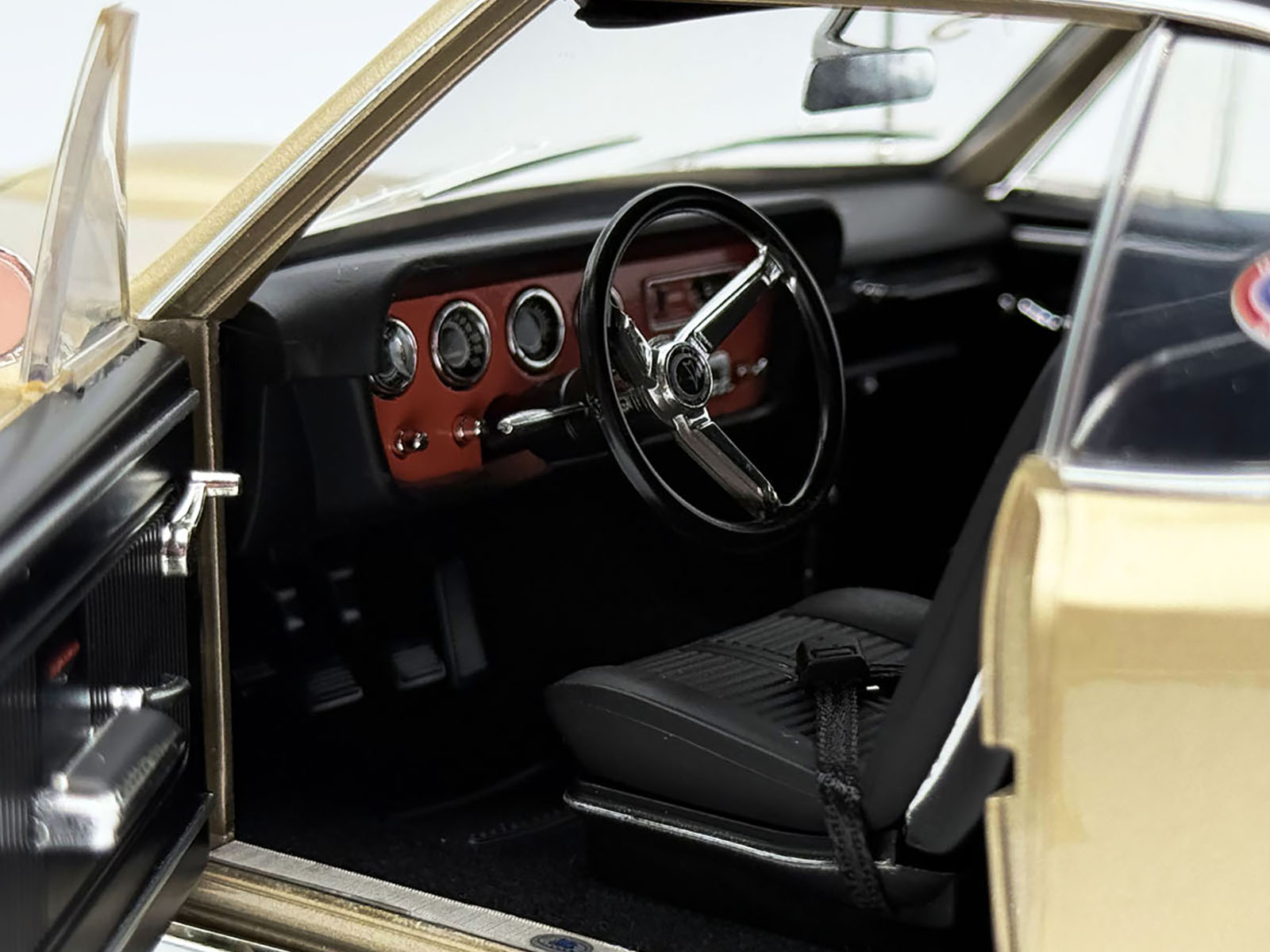 1966 Pontiac GTO "Car Craft Magazine Test Car" Gold Metallic with Black Top and Graphics Limited Edition to 300 pieces Worldwide 1/18 Diecast Model Car by ACME - Image 2