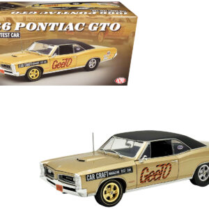1966 Pontiac GTO "Car Craft Magazine Test Car" Gold Metallic with Black Top and Graphics Limited Edition to 300 pieces Worldwide 1/18 Diecast Model Car by ACME
