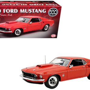 1969 Ford Mustang Limited Edition 600 Flower Power Red Limited Edition to 300 pieces Worldwide 1/18 Diecast Model Car by ACME