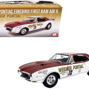 1968 Pontiac Firebird "First Ram Air II - Weidner Pontiac" White and Red with Stripes Limited Edition to 306 pieces Worldwide 1/18 Diecast Model Car by ACME