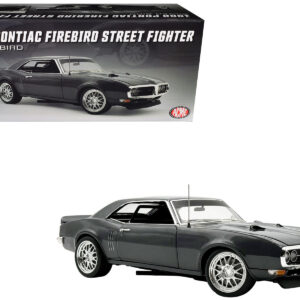 1968 Pontiac Firebird Street Fighter "Silver Bird" Gun Metal Gray Metallic Limited Edition to 400 pieces Worldwide 1/18 Diecast Model Car by ACME