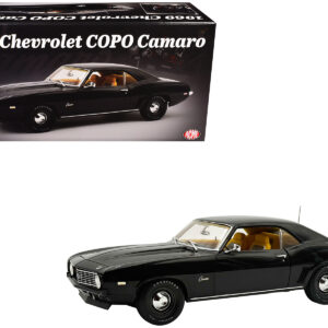 1969 Chevrolet COPO Camaro Tuxedo Black with Yellow Interior Limited Edition to 402 pieces Worldwide 1/18 Diecast Model Car by ACME