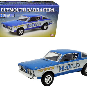 1966 Plymouth Barracuda "Hemi Hustler" Blue with White Stripes Limited Edition to 374 pieces Worldwide 1/18 Diecast Model Car by ACME