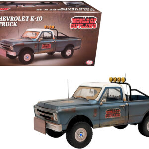 1967 Chevrolet K-10 Pickup Truck "World of Outlaws Push Truck" Blue (Rusted) with White Top Limited Edition to 378 pieces Worldwide 1/18 Model Car by ACME