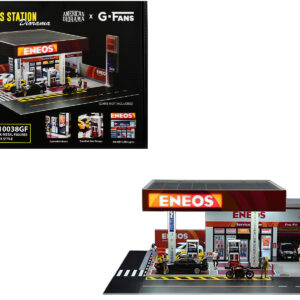 Eneos Japan Gas Station Diorama Set "American Diorama X G-Fans" Series for 1/64 Scale Models by American Diorama