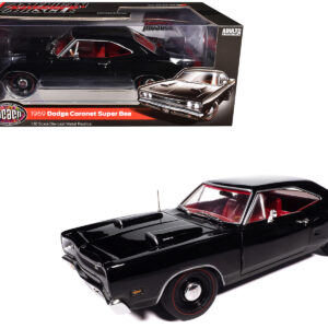 1969 Dodge Coronet Super Bee "Muscle Car & Corvette Nationals" (MCACN) Black with Red Interior "American Muscle" Series 1/18 Diecast Model Car by Auto World